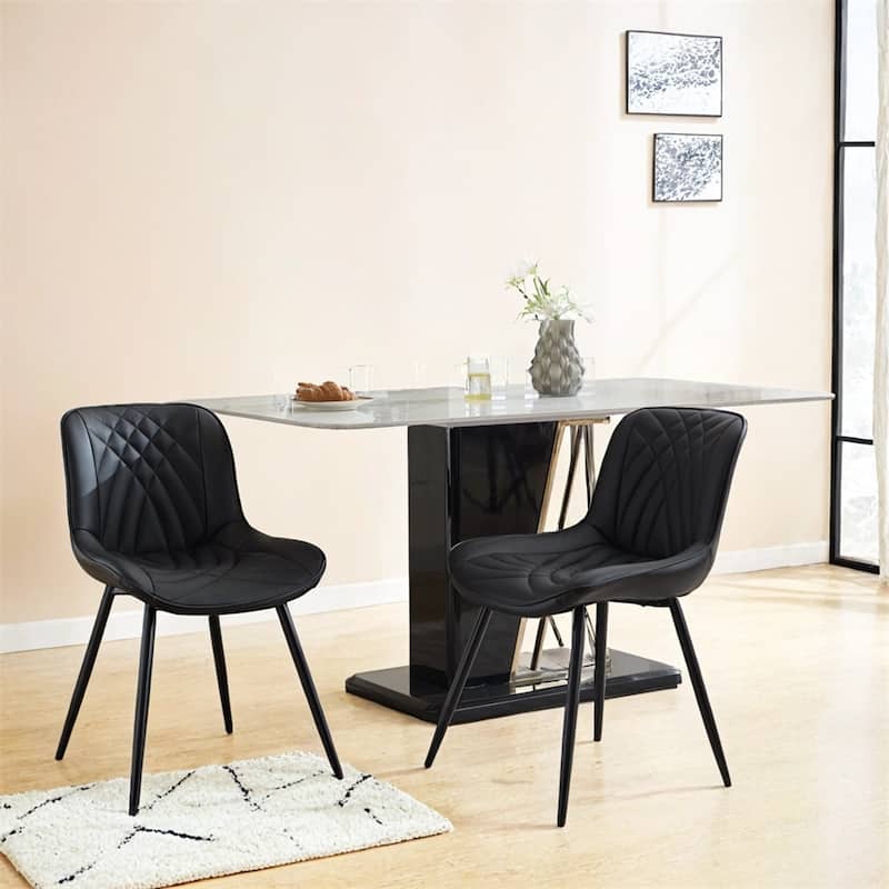 Dining Chairs,Kitchen Chair Upholstered Faux Leather Dinner Chair 2PCS