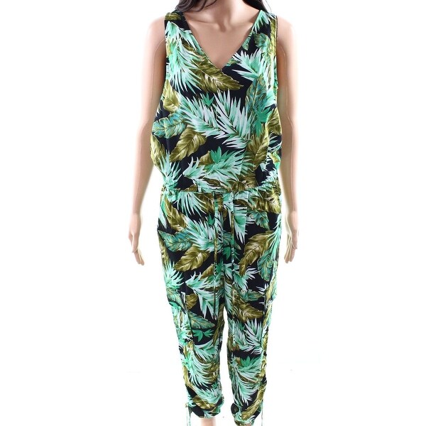 leaf print jumpsuit