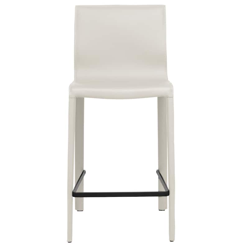 STAN Modern Leather Counter Stool - Stone