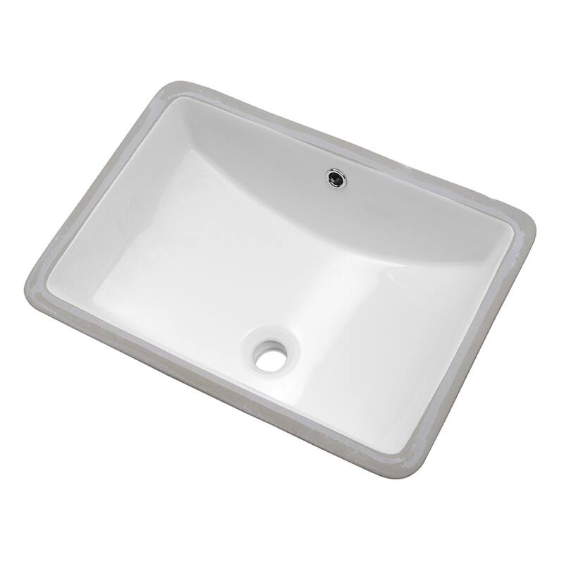Lordear 21'' Undermount Vessel Sink Rectangle Porcelain Ceramic Lavatory Bathroom Sink (21 Inch)