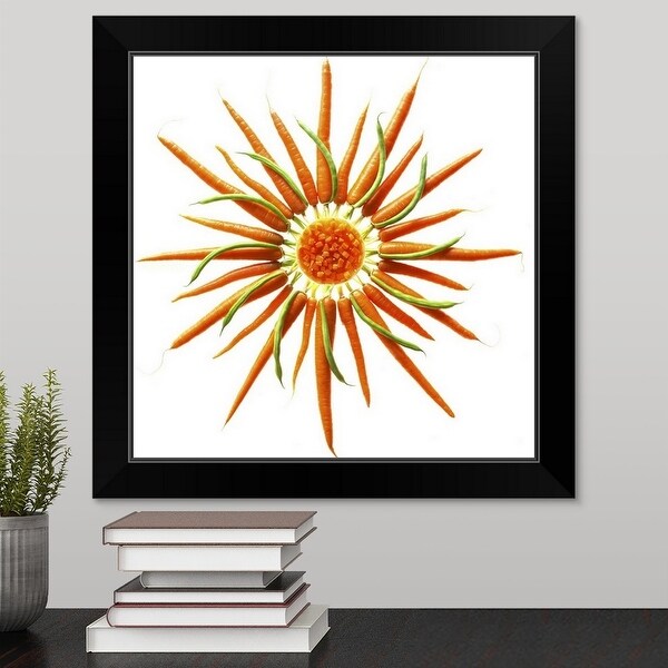 "Wheel of Carrots and Green Beans" Black Framed Print