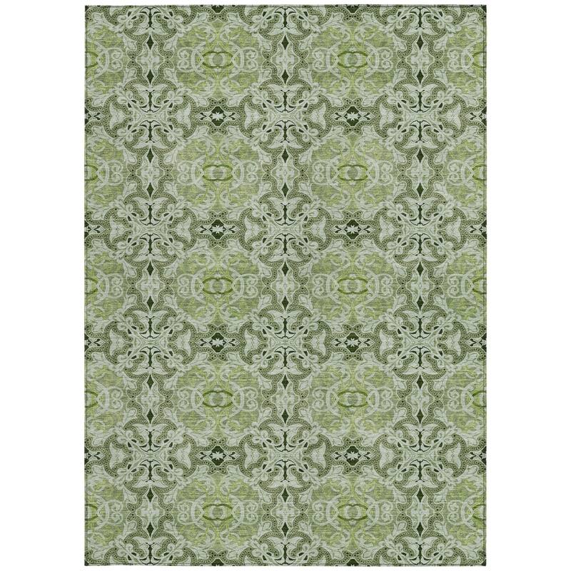 HomeRoots Medallion Transitional Rectangle Outdoor Rug