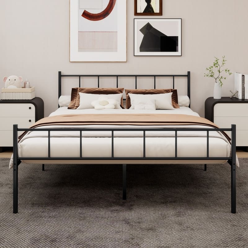 Caxkun Classic Metal Platform Bed Frame, Mattress Foundation with Steel Slat Support