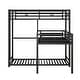 preview thumbnail 12 of 10, L-shaped Metal Triple Twin Size Bunk Bed for Kids Rooms,Black