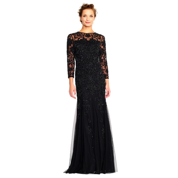 adrianna papell hand beaded sheath dress