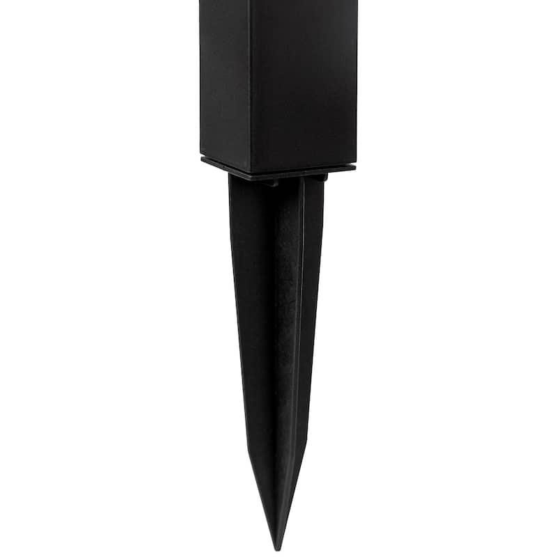 Glitzhome 15"H Set of 6 Solar Powered SMD LED Pathway Ground Light - Black