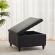 preview thumbnail 47 of 52, Leather Square Storage Ottoman for Living Room, Brown/ Black 30"W x 30"D x 18.1"H