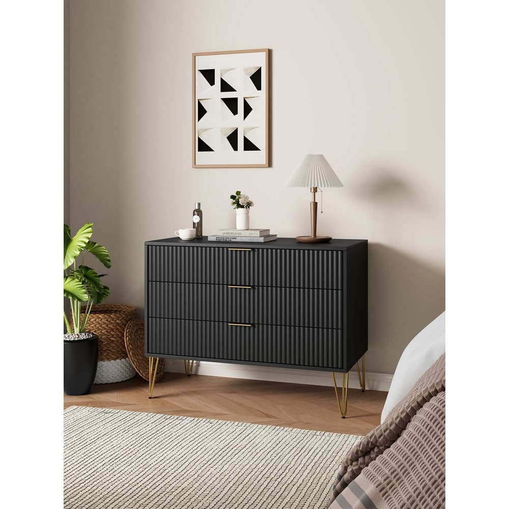 Manhattan Comfort Dumbo Modern 3 Drawer Bedroom Dresser