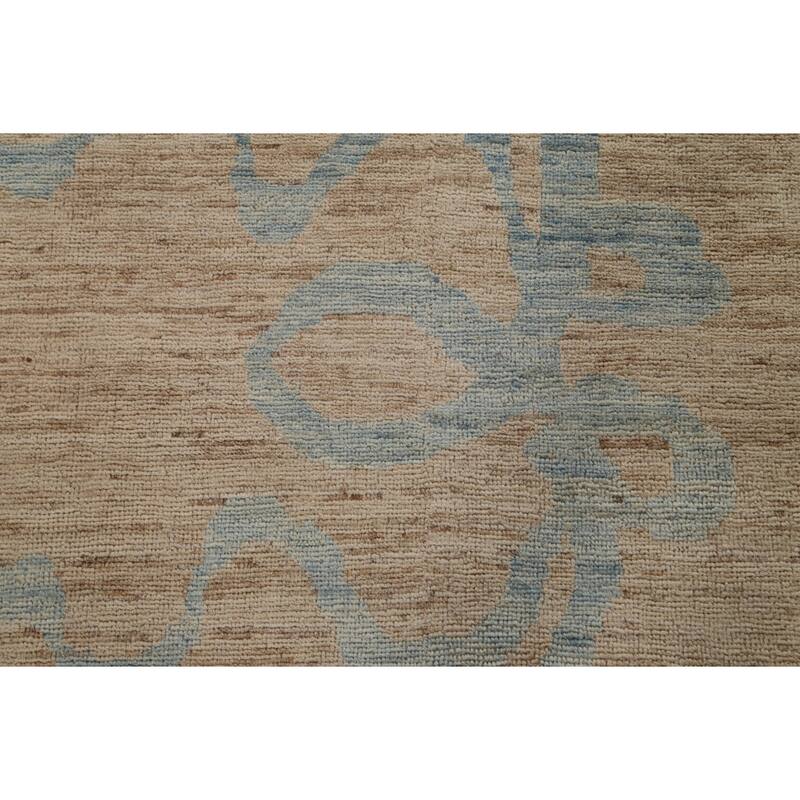 Hand Knotted Oriental 100% Wool Carpet Transitional Abstract Beige & Ivories Oushak Area Rug - 13' 6'' X 9' 7''