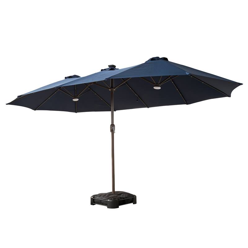 HOOOWOOO Outdoor Patio Umbrella with Solar LED Light