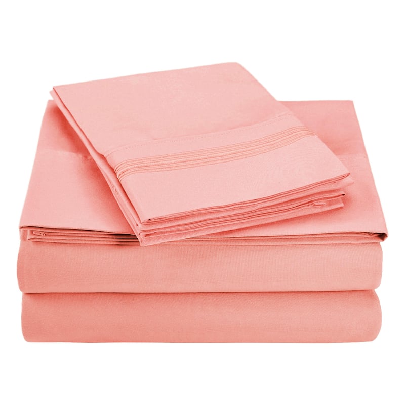 Superior Embroidered Microfiber Deep Pocket Bed Sheet Set