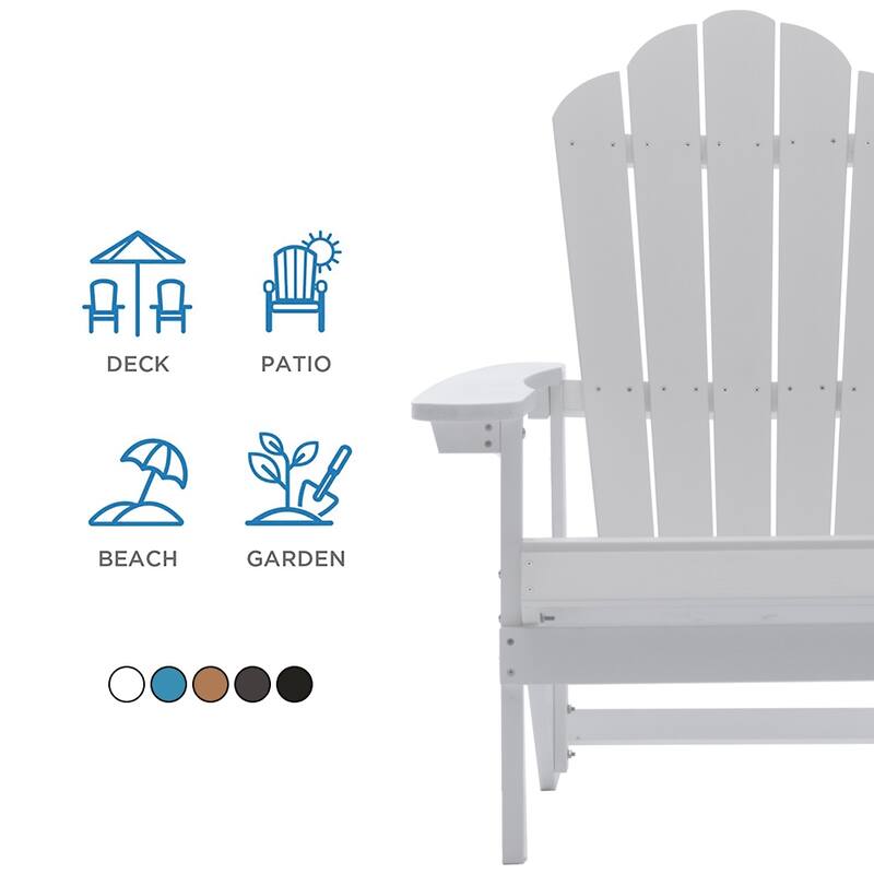 Clihome Outdoor Patio Slat HIPS Adirondack Chair