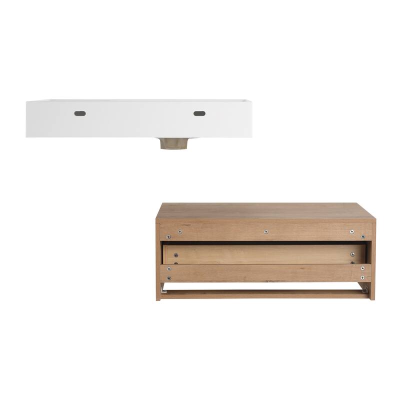Malwee 30"/60" Floating Bathroom Vanity, Wall Mounted Bathroom Vanity with Single/Double Sink and Soft Close Drawers