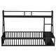 preview thumbnail 12 of 20, Floor Bed Frame with Safety Fence, Metal Floor Bed with Desk and Storage Shelves, Playhouse for Kids