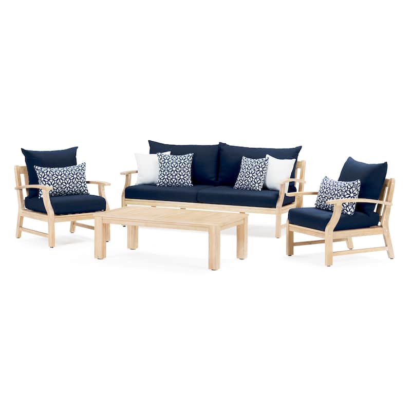 Kooper 4 Piece Sunbrella Outdoor Patio Sofa & Club Chair Set
