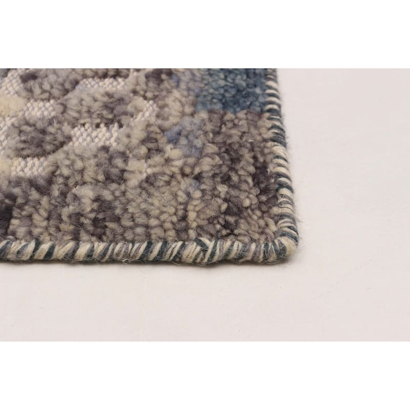 ECARPETGALLERY Hand-knotted Tangier Grey Wool Rug - 5'2 x 7'9