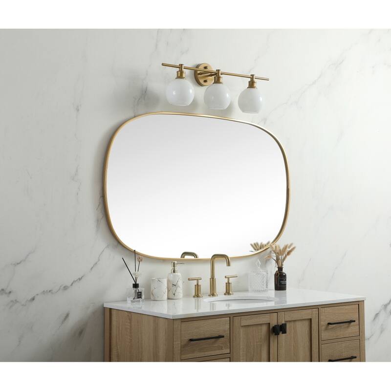 Indigo Home Metal Frame Oval Mirror 30x48 Inch