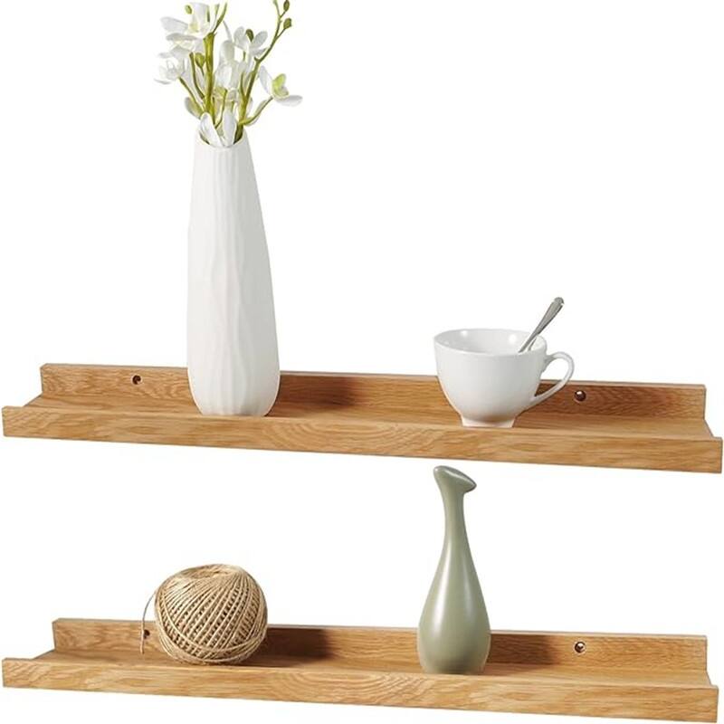 24-36-48 in Floating Shelves Wall Mounted Set of 2 - 24"D x 4"W x 1.5"H - 24"D x 4"W x 1.5"H - Natural 24in