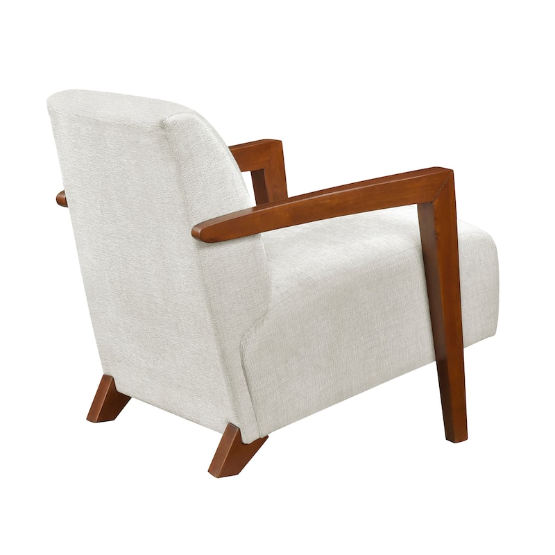 Lyle 28.5" Chenille Accent Chair - Chestnut Finish Solid Wood Frame