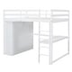 preview thumbnail 32 of 33, Full Size Loft Bed with Desk & Wardrobe, Solid Wood Kids Loft Bedframe w/3 Storage Drawers & 2 Shelves, Maximum Space Design