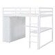 preview thumbnail 15 of 15, White Full Solid Wood Loft Bed with Wardrobe & Desk