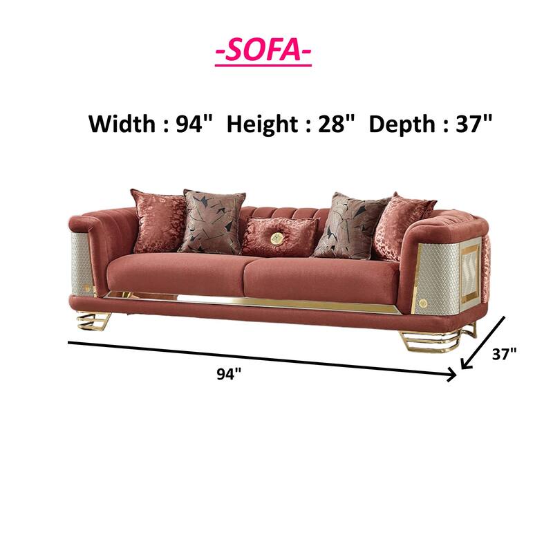 Reise 3 Pieces Living Room Sets 2 Sofa 1 Chair