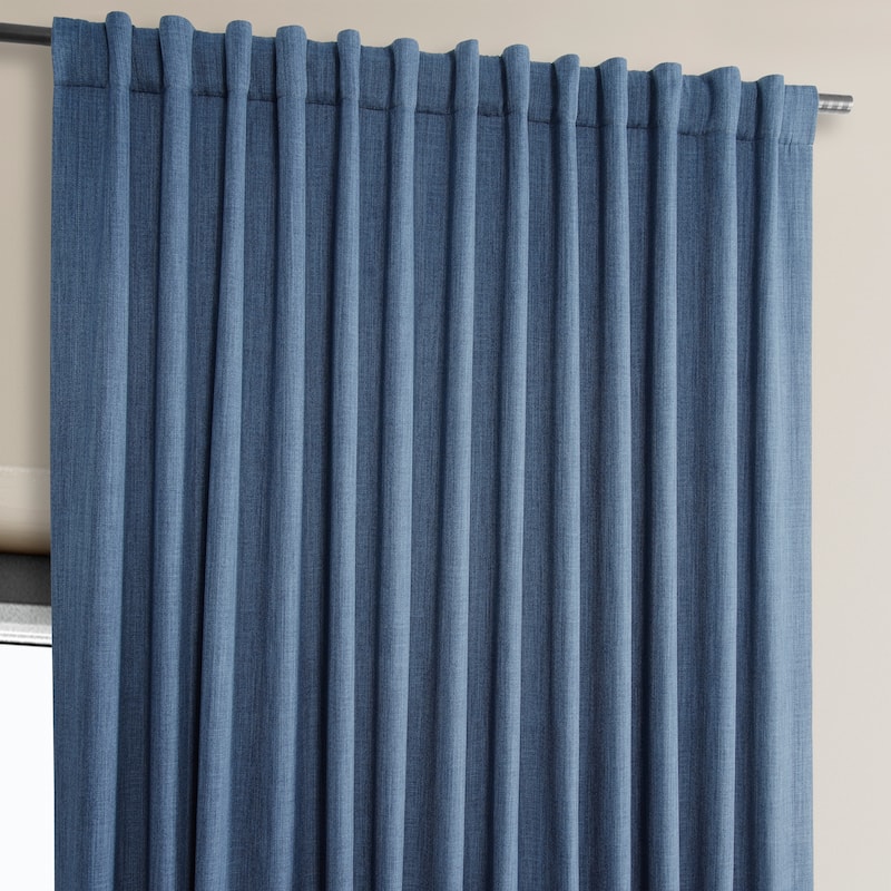 Exclusive Fabrics Faux Linen Extra Wide Room Darkening Curtains (1 Panel)