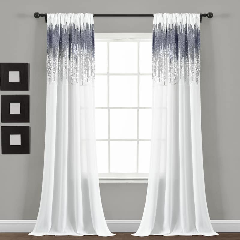 Lush Decor Shimmer Sequins Window Curtain Panel Pair - 84" x 42" - 84" x 42"