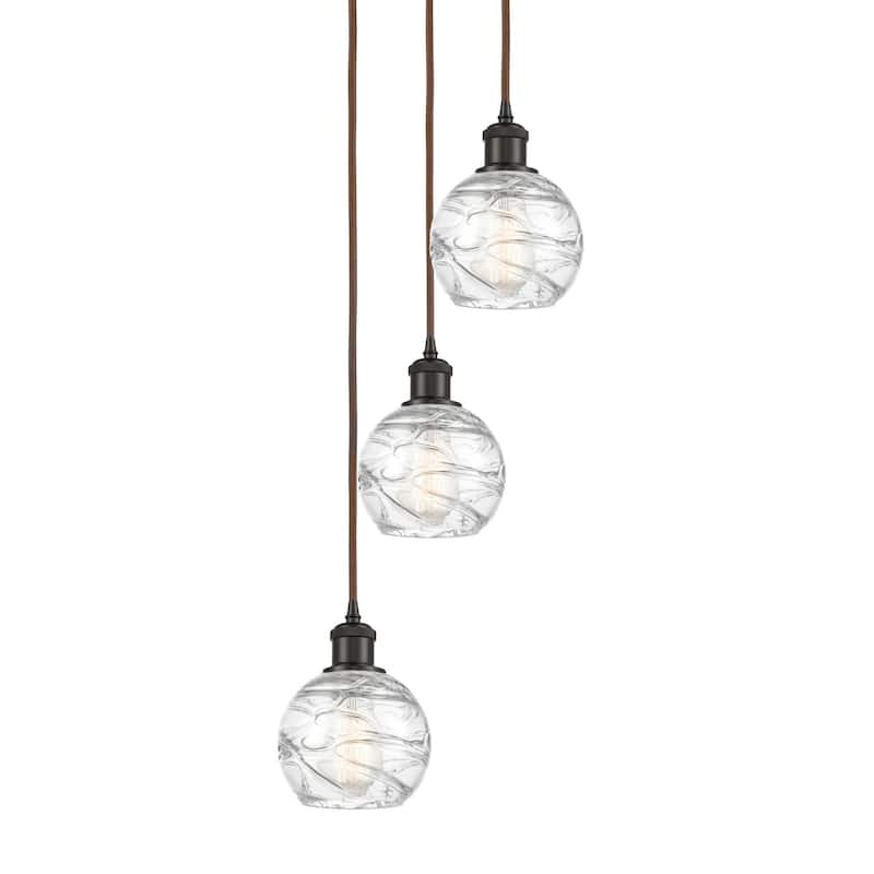 Innovations Lighting 113B-3P-18-13 Athens Pendant Athens 3 Light 13" - Oil Rubbed Bronze / Clear Deco Swirl
