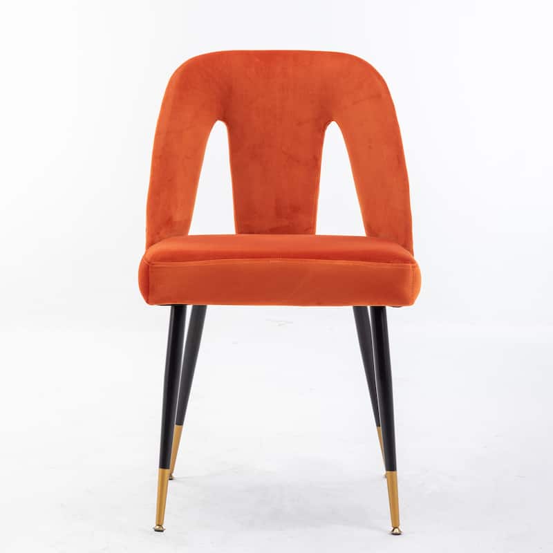 Set of 2 Modern & Contemporary Upholstered Dining Chairs with Nailheads and Metal Legs