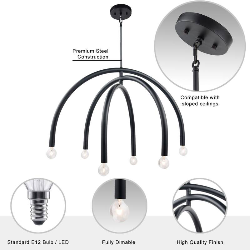 Brio Lighting Caboche 6 Light Chandelier
