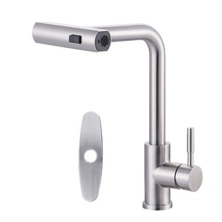 WOWOW Single Handle Waterfall Pull Down Sprayer Kitchen Faucet