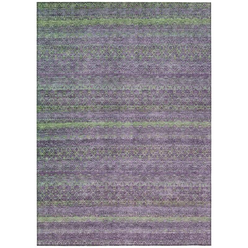 HomeRoots Striped Transitional Rectangle Outdoor Rug