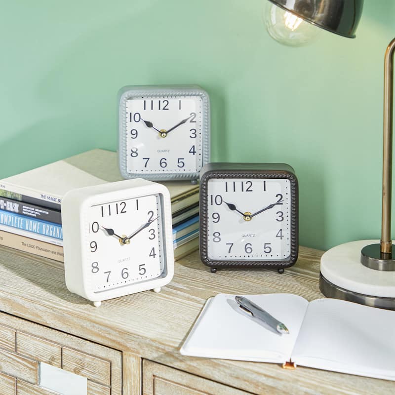 Metal Decorative Clock - Set of 3 White - Roche River Decor