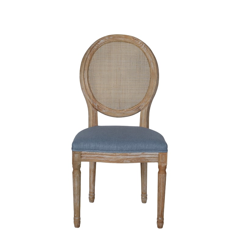 Epworth Wooden Dining Chair with Wicker and Fabric Seating (Set of 2) by Christopher Knight Home