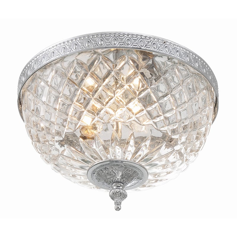 Crystorama 2 Light Crystal Flush Mount - 10"W x 8"H x 10"D