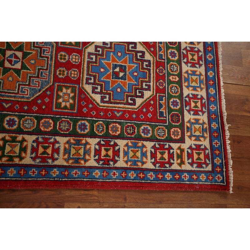 Kazak Oriental Runner Rug Handmade Traditional Red Wool Carpet - 2'9" x 13'1"