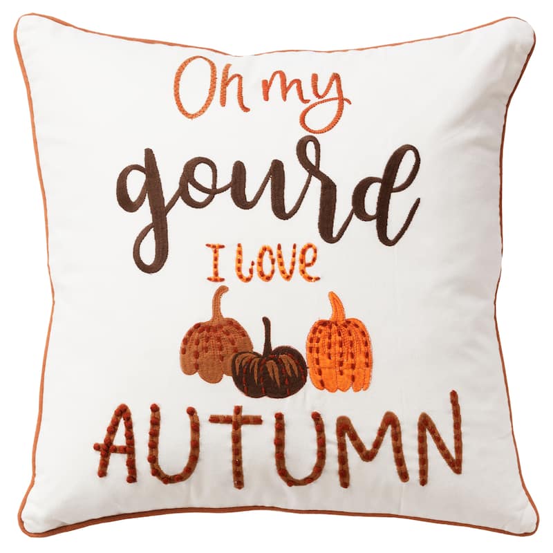 Rizzy Home Gourd I Love Autumn Throw Pillow Cover