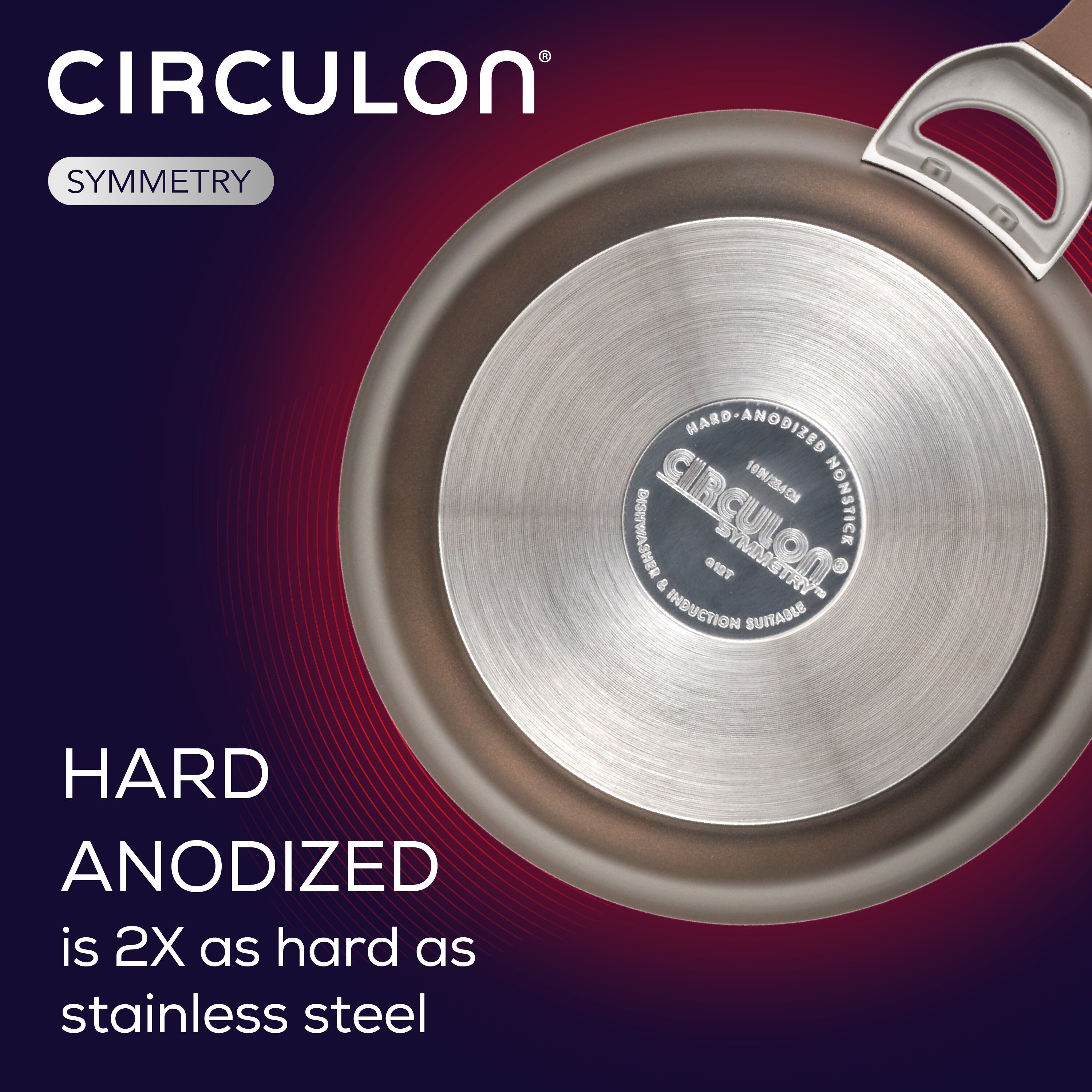 Circulon Symmetry Hard Anodized Nonstick Induction Frying Pan Set, 2-Piece,  Chocolate - Bed Bath & Beyond - 6243248
