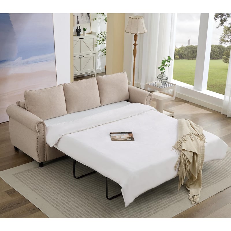 81.5" 2-in-1 Queen Convertible Sleeper Sofa Bed