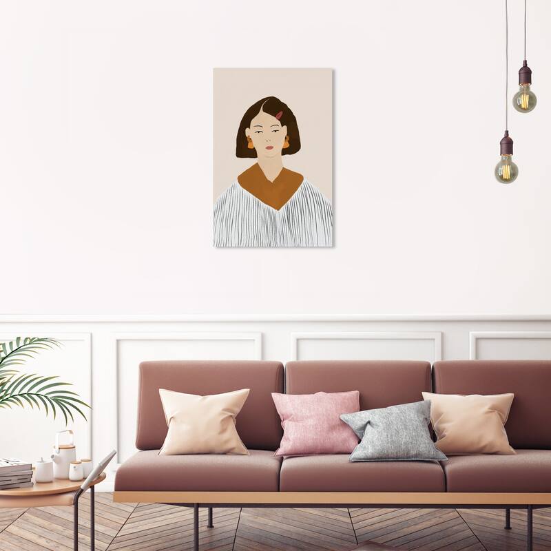 Wynwood Studio Canvas People and Portraits Hawaiian Girl Brown and Modern & Contemporary Wall Art Canvas Print - 30 x 20