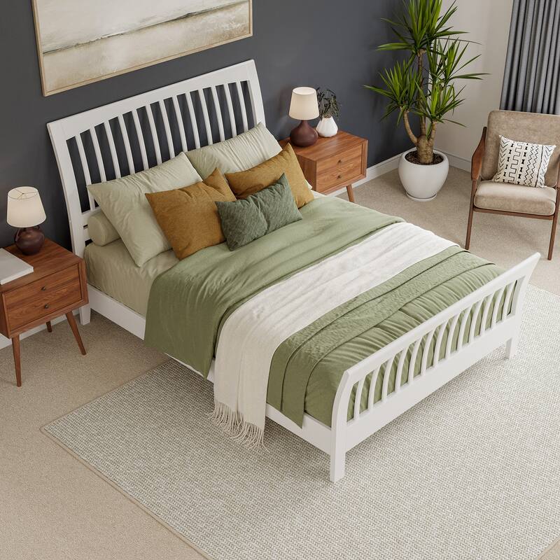 AFI Orleans Solid Wood Low Profile Platform Bed with Matching Footboard