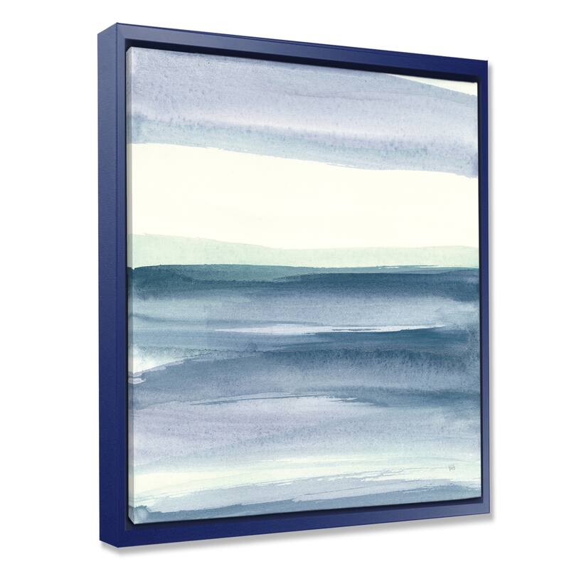 Silver Orchid "Mint Indigo Dawn I" Farmhouse Framed Canvas - 24 in. wide x 32 in. high - Blue