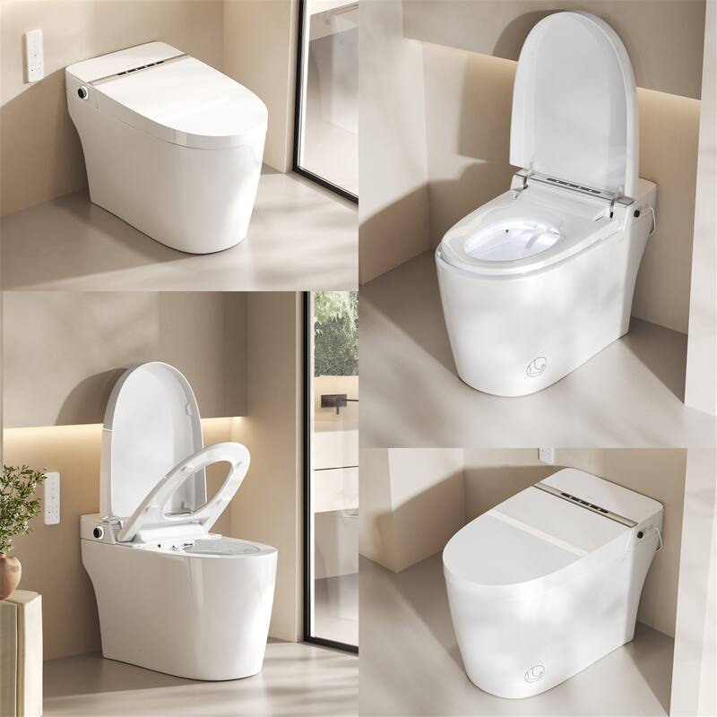 Smart Bidet Toilet with Remote,Auto Open/Close,Warm Water Heated Seat