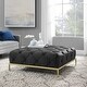 preview thumbnail 2 of 14, Corvus Kamdon Tufted Velvet Chesterfield Square Ottoman with Gold leg