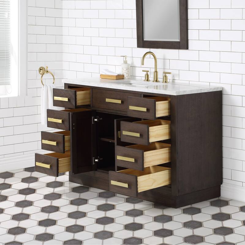 Chestnut 48" Single Bathroom Vanity Vanity with Mirror(s)