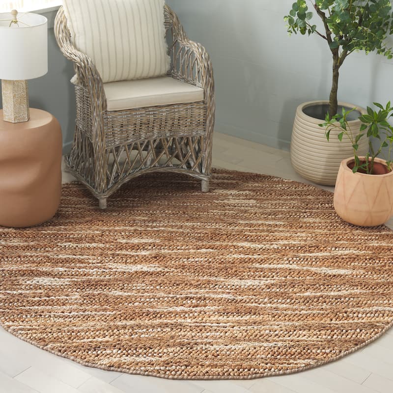 SAFAVIEH Natural Fiber Couture Sergia Modern Jute Rug - 6' Round - Natural
