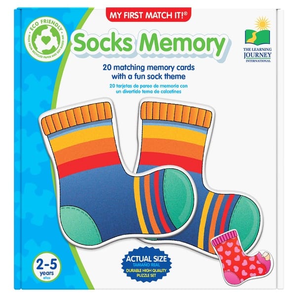 slide 2 of 5, The Learning Journey International My First Memory Game - Sock Match - Multi Multi - Kids