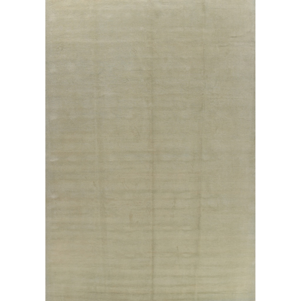 Hand Knotted Oriental 100% Wool Carpet Modern Solid Green Gabbeh Area Rug - 13' 0'' X 10' 3''