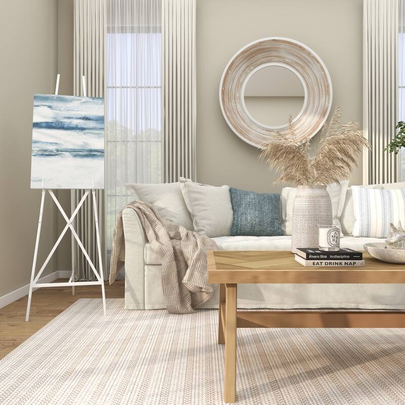 White Metal Tall Adjustable 2 Tier Display Easel with Chain Support